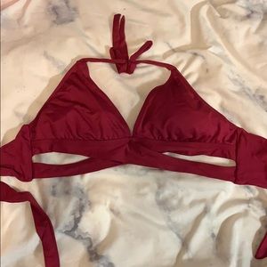 Maroon swim top!